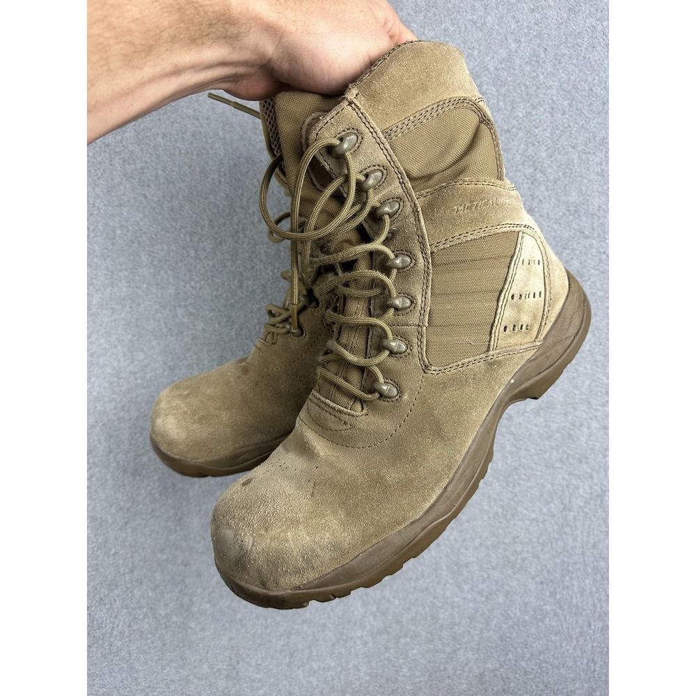 Tactical Research Boots Mens Size 10R Brown Leather Steel Toe Combat TR536CT